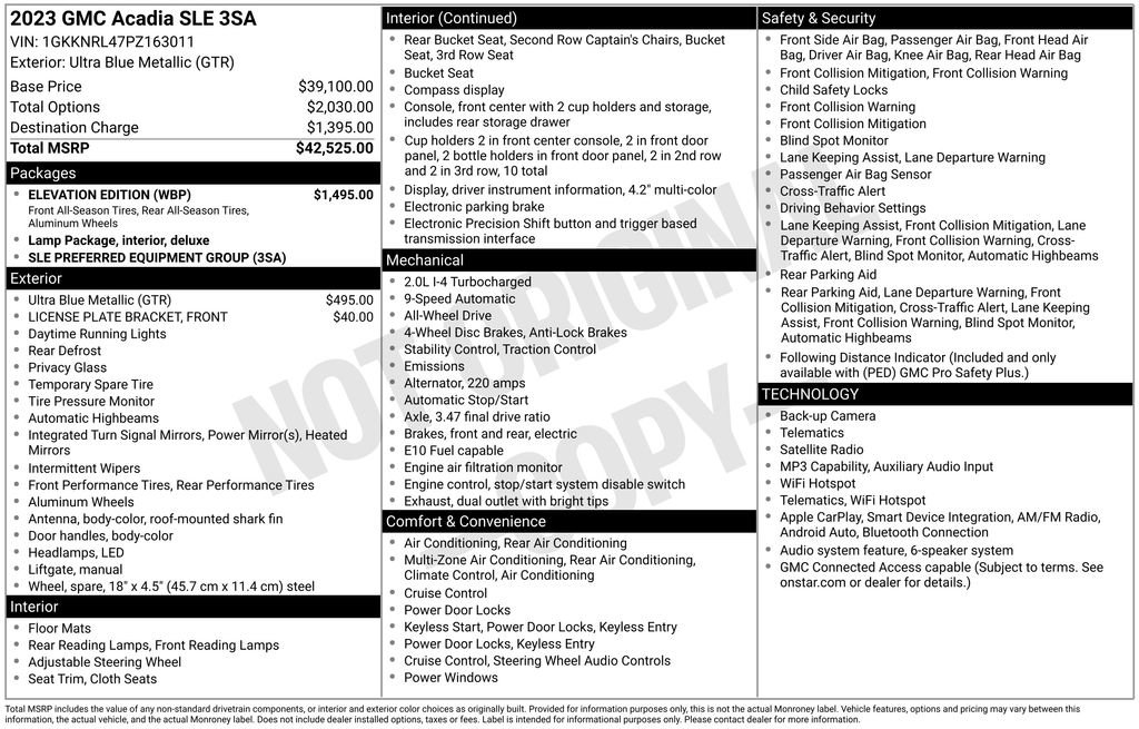 Certified 2023 GMC Acadia SLE w/ Elevation Edition AWD/4WD image 5