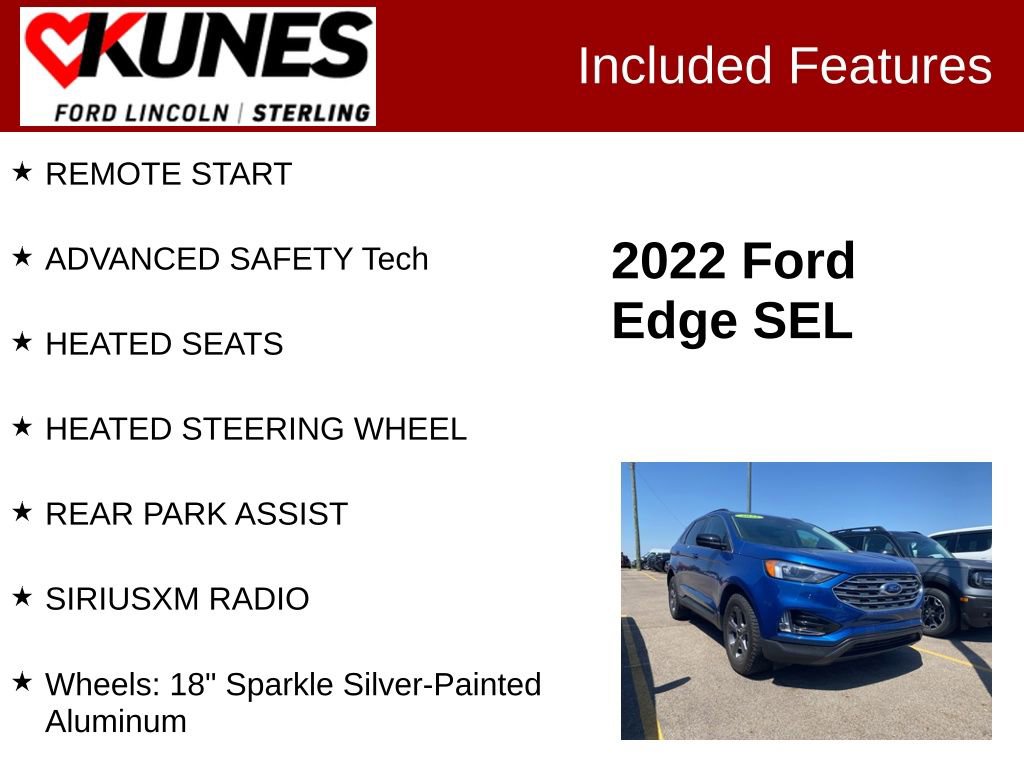 Used 2022 Ford Edge SEL w/ Sport Appearance Package AWD/4WD image 2