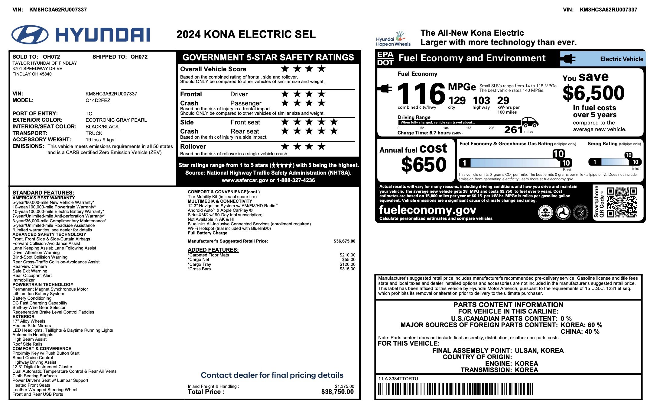 Used 2024 Hyundai Kona SEL image 5