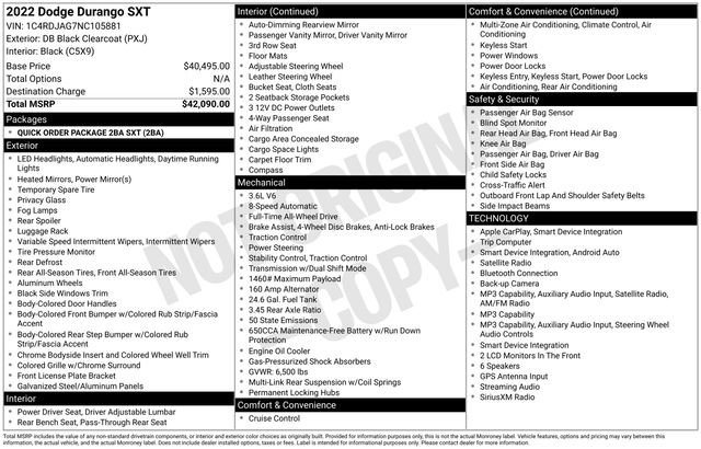 Used 2022 Dodge Durango SXT AWD/4WD image 7
