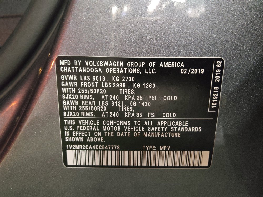 Used 2019 Volkswagen Atlas SEL AWD/4WD image 33