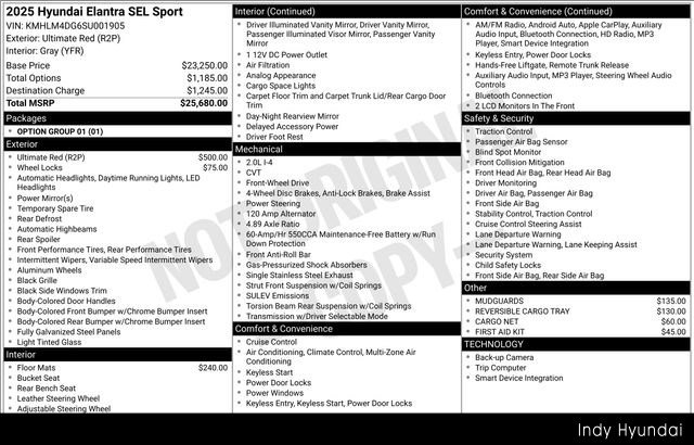 Certified 2025 Hyundai Elantra Sport FWD image 51
