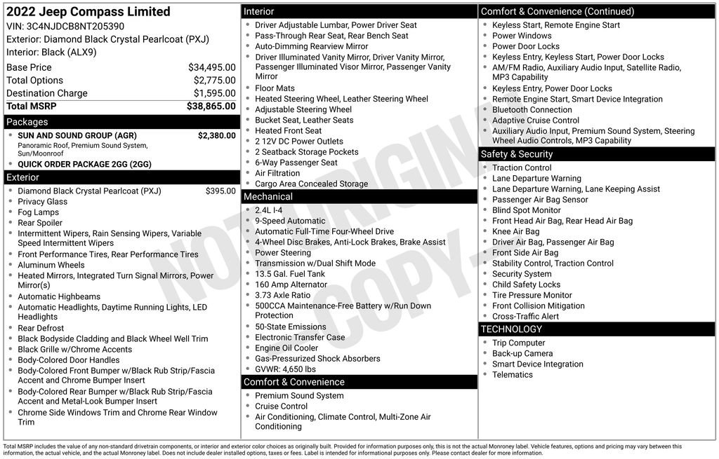 Used 2022 Jeep Compass Limited w/ Sun and Sound Group image 33
