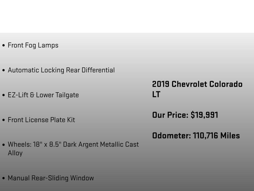 Used 2019 Chevrolet Colorado LT w/ LT Convenience Package AWD/4WD image 18