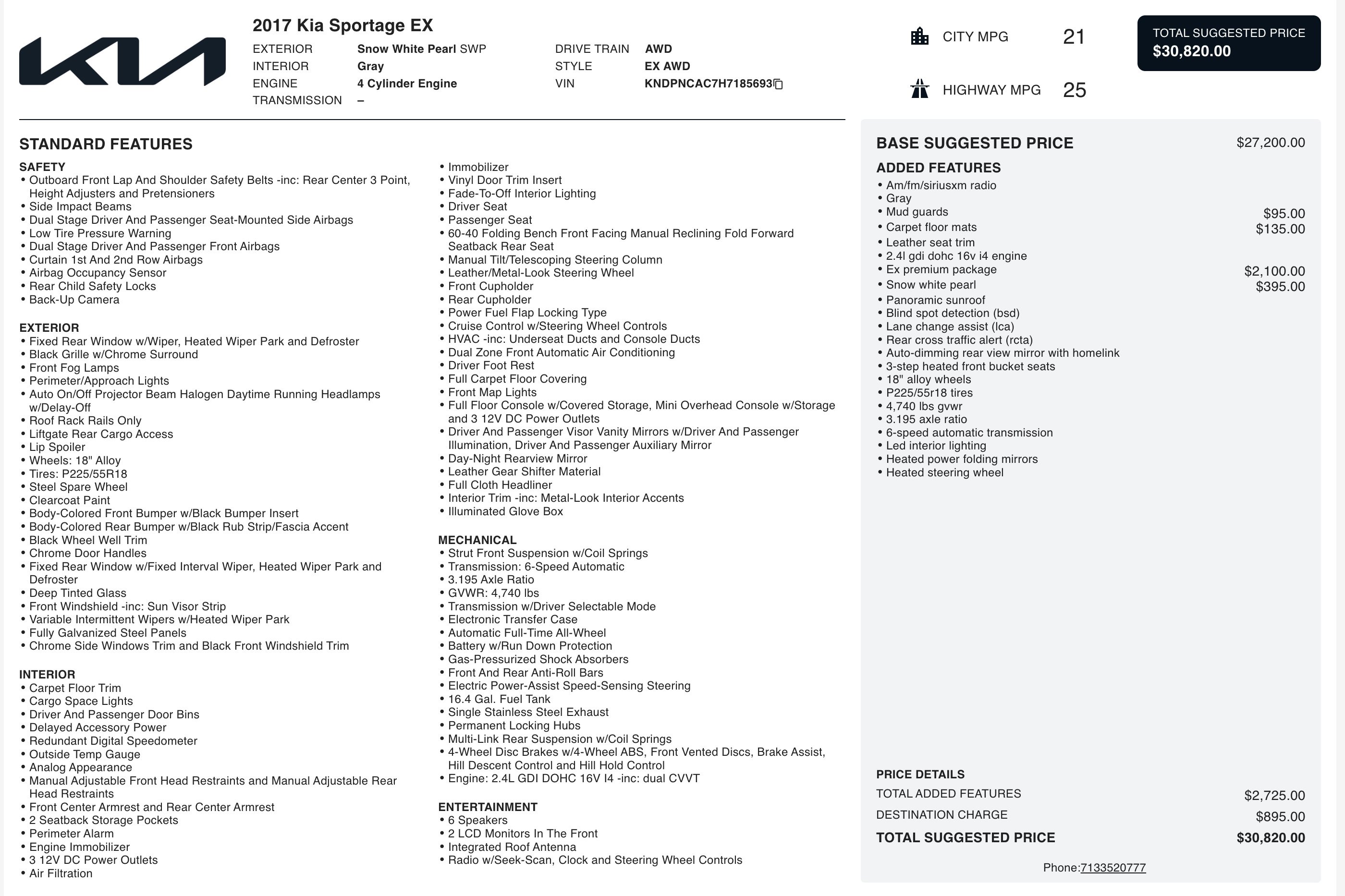 Used 2017 Kia Sportage EX w/ EX Premium Package image 5