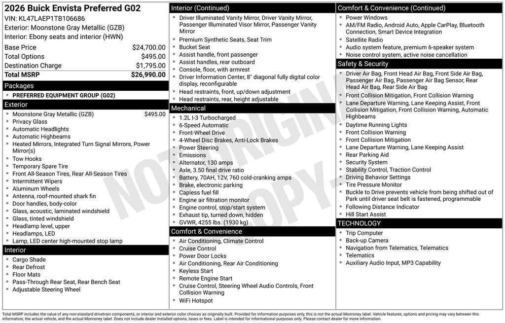 New 2026 Buick Envista Preferred FWD image 27