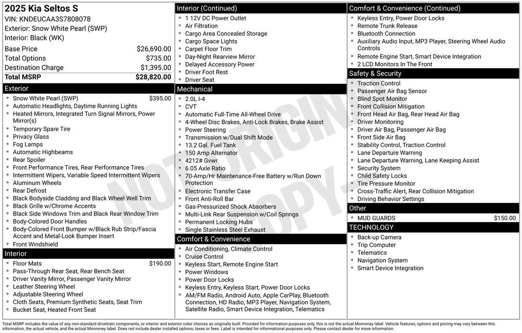 New 2025 Kia Seltos S image 4