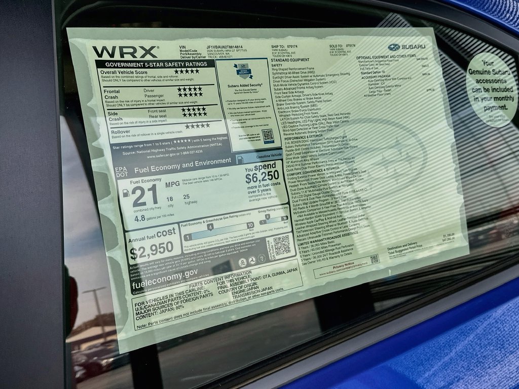 New 2026 Subaru WRX GT AWD/4WD image 6