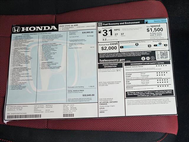 New 2026 Honda Civic Si image 17