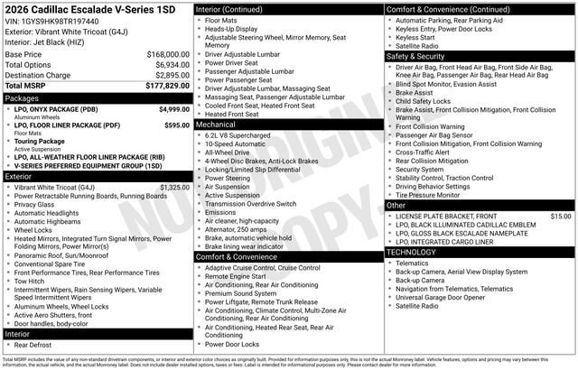 Used 2026 Cadillac Escalade V w/ LPO, ONYX Package AWD/4WD image 34