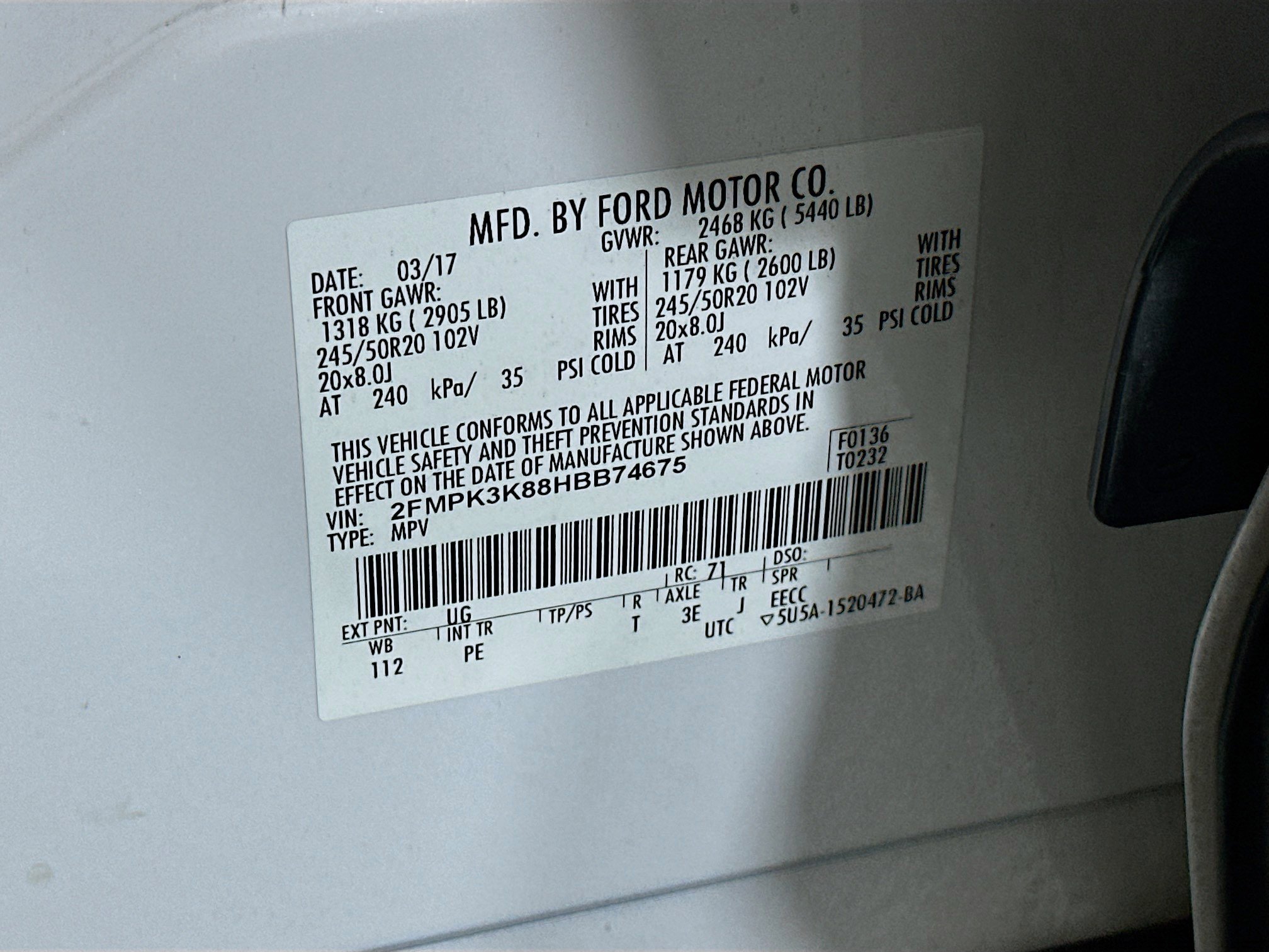 Used 2017 Ford Edge Titanium w/ Equipment Group 301A FWD image 12