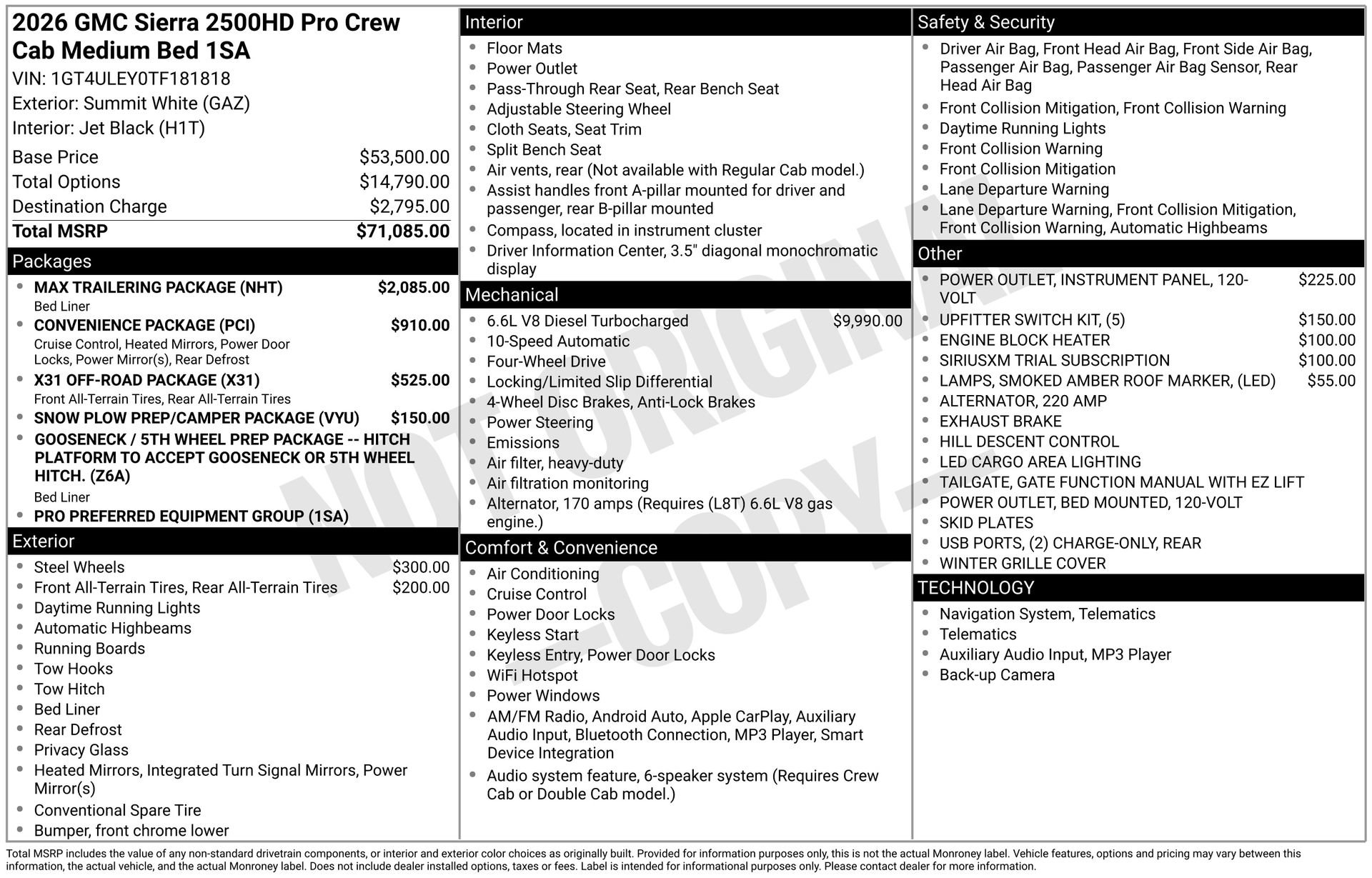 New 2026 GMC Sierra 2500 Pro w/ Max Trailering Package AWD/4WD image 3