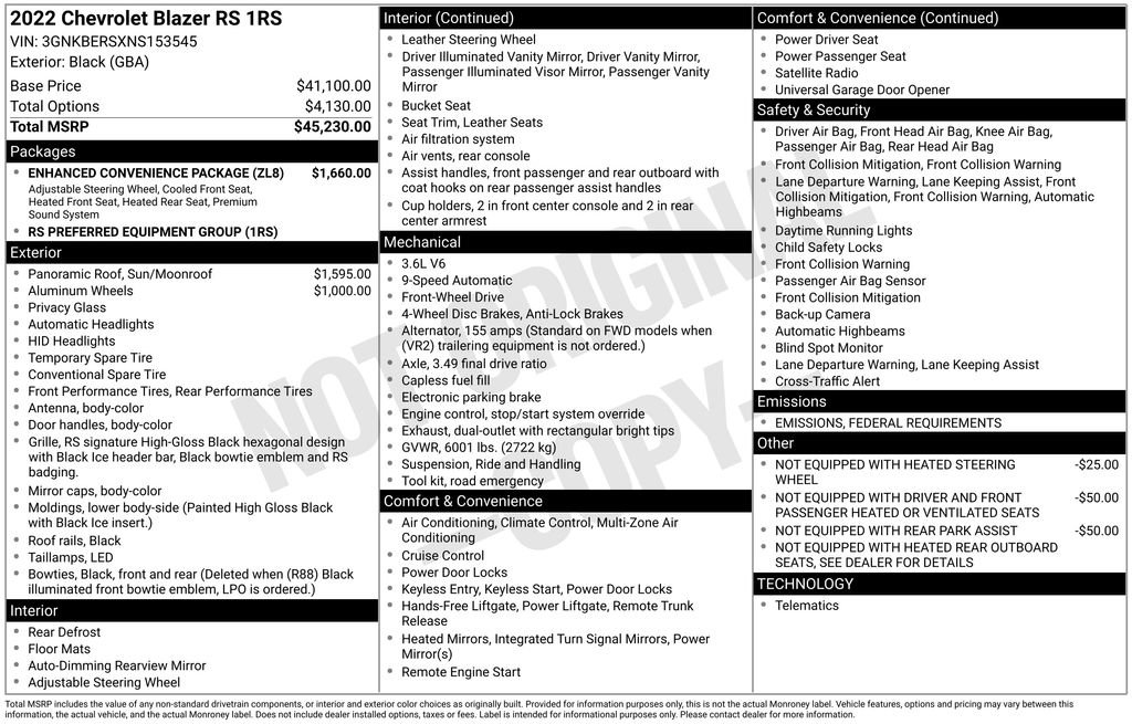 Used 2022 Chevrolet Blazer RS w/ Enhanced Convenience Package image 6
