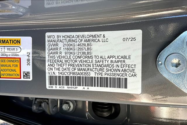 New 2025 Honda Accord Touring image 30