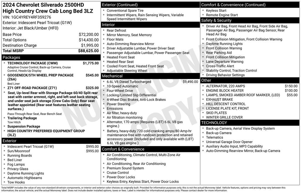 Used 2024 Chevrolet Silverado 2500 High Country w/ Technology Package AWD/4WD image 33