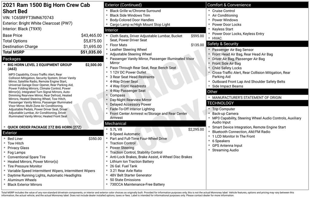 Used 2021 RAM 1500 Big Horn AWD/4WD image 39