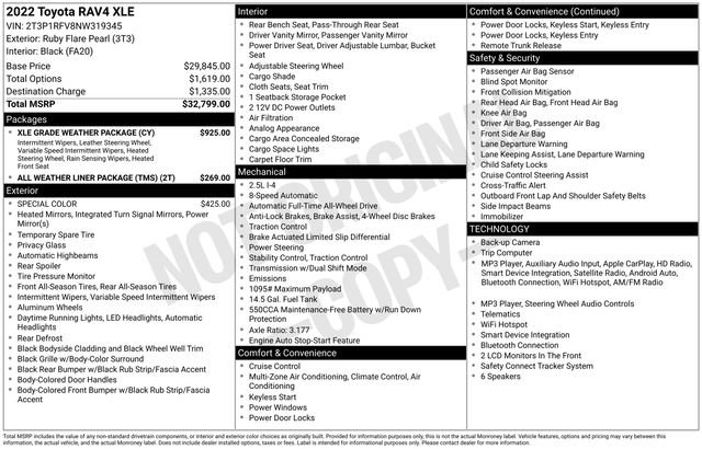 Certified 2022 Toyota RAV4 XLE w/ XLE Grade Weather Package AWD/4WD image 35