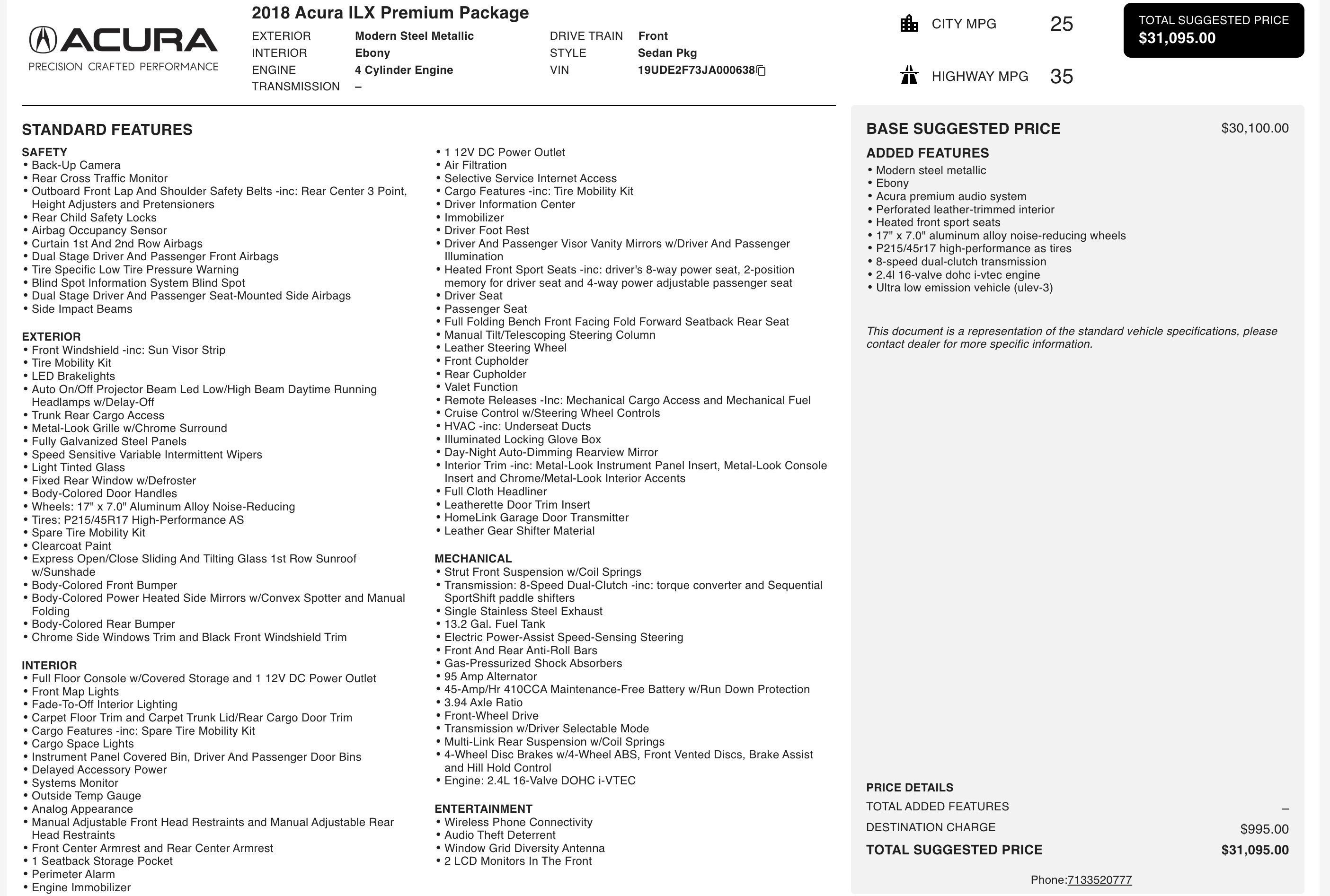 Used 2018 Acura ILX image 3