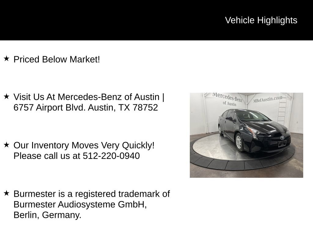 Used 2016 Toyota Prius Two w/ Preferred Accessory Package FWD image 6