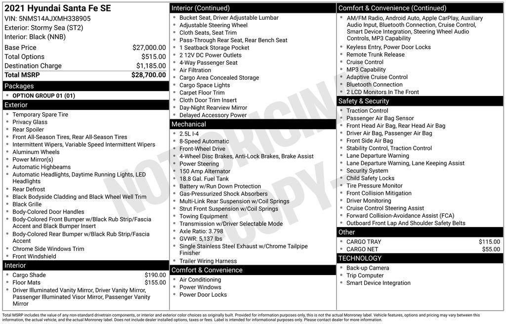 Used 2021 Hyundai Santa Fe SE FWD image 5