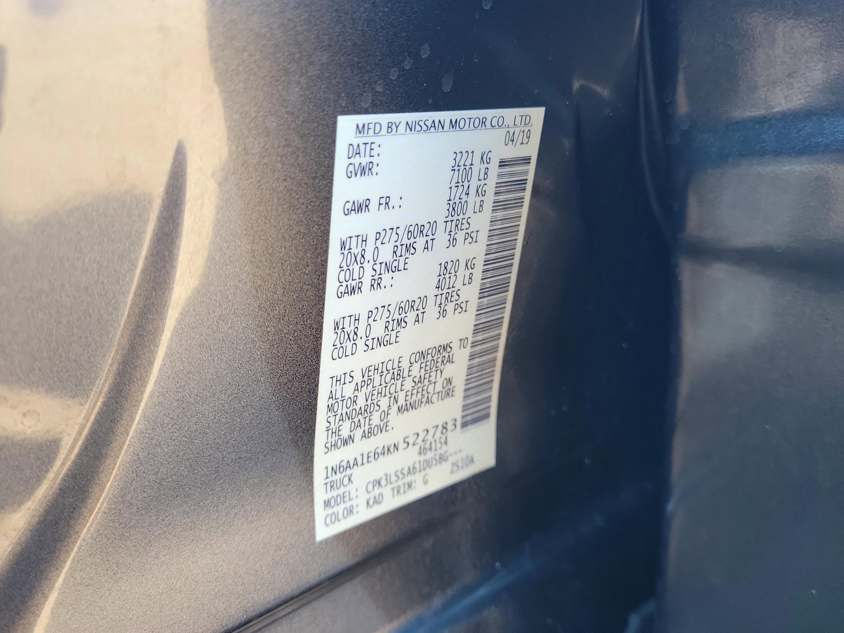 Used 2019 Nissan Titan SV w/ SV Convenience Package image 32