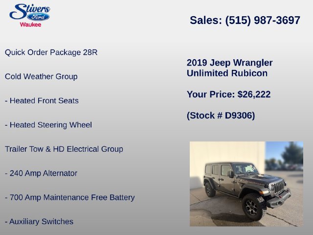 Used 2019 Jeep Wrangler Unlimited Rubicon AWD/4WD image 8