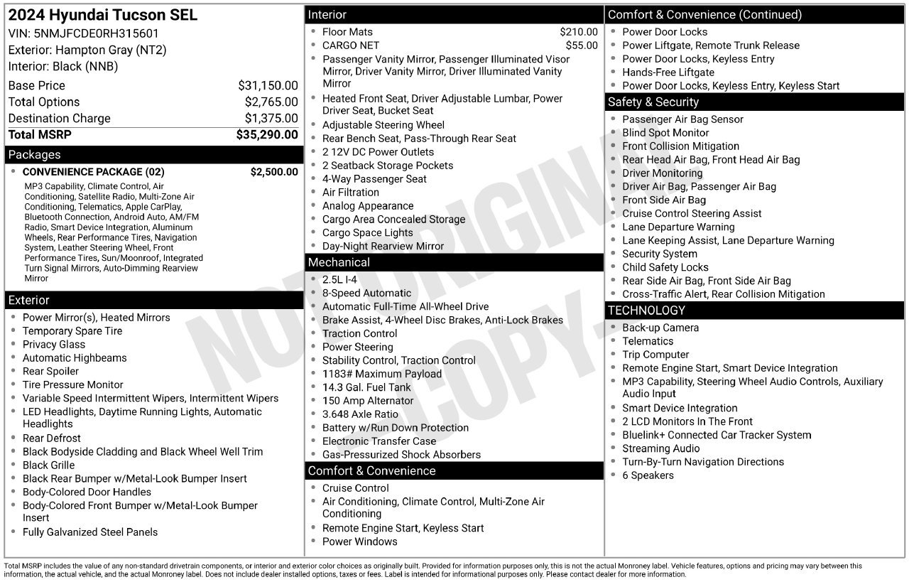 Used 2024 Hyundai Tucson SEL w/ Convenience Package AWD/4WD image 5