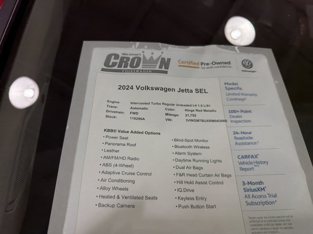 Certified 2024 Volkswagen Jetta SEL FWD image 40