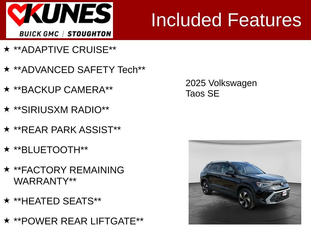 Used 2025 Volkswagen Taos SE AWD/4WD image 2