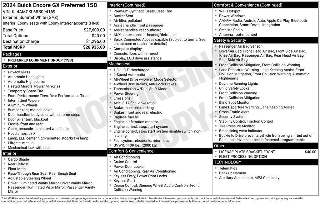 Used 2024 Buick Encore GX Preferred image 19