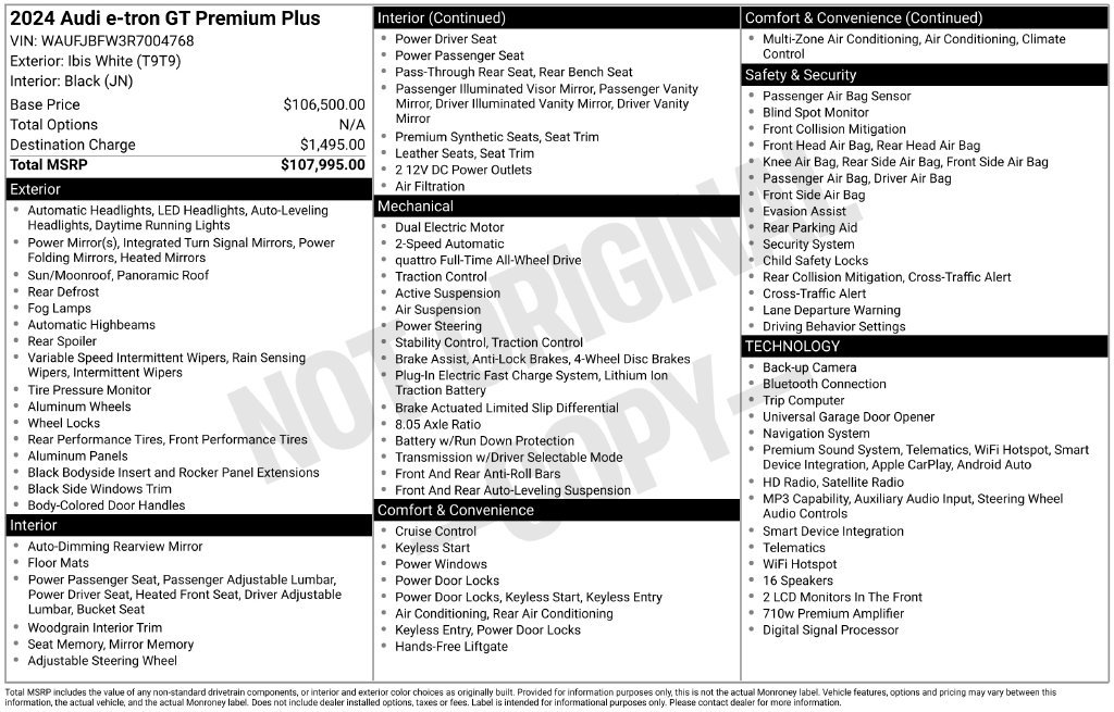 Certified 2024 Audi e-tron GT Premium Plus AWD/4WD image 8