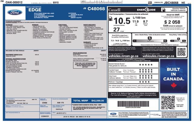 Used 2018 Ford Edge SEL w/ Equipment Group 201A AWD/4WD image 5