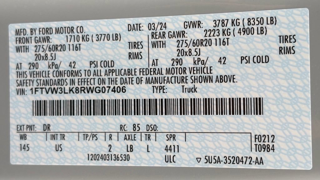 Certified 2024 Ford F150 Lightning XLT AWD/4WD image 49