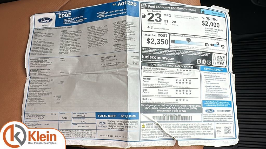 Used 2024 Ford Edge Titanium w/ Titanium Elite Package image 33