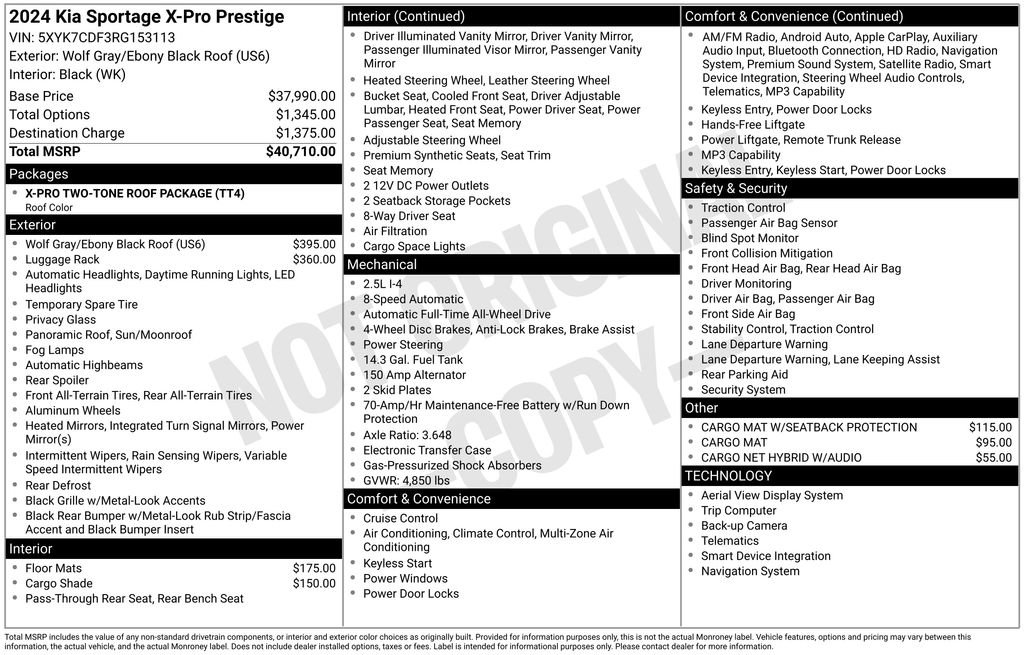 Certified 2024 Kia Sportage X-Pro Prestige AWD/4WD image 25