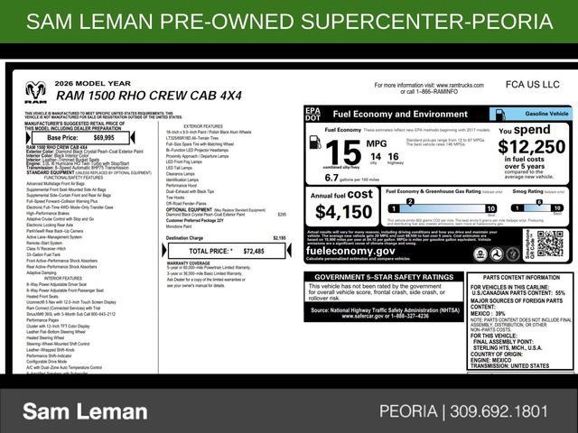 Used 2026 RAM 1500 RHO AWD/4WD image 3