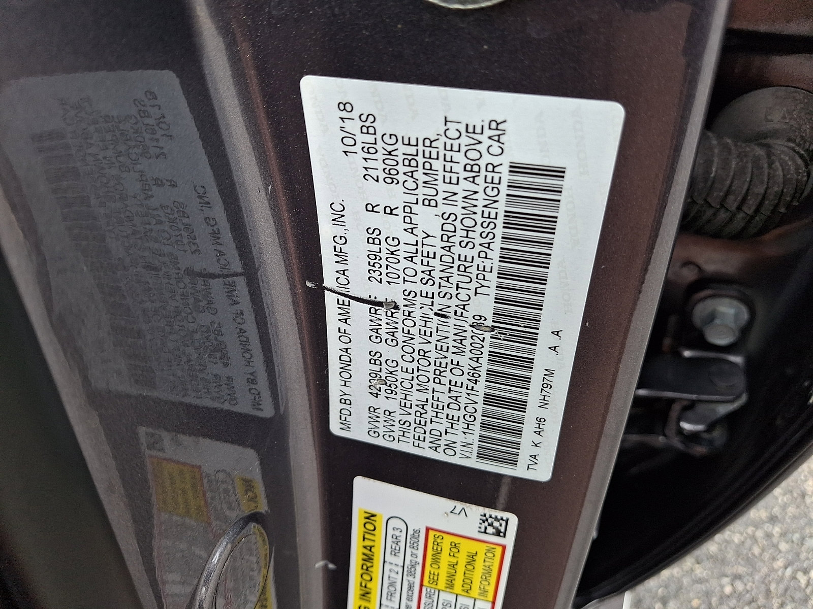 Certified 2019 Honda Accord EX image 27