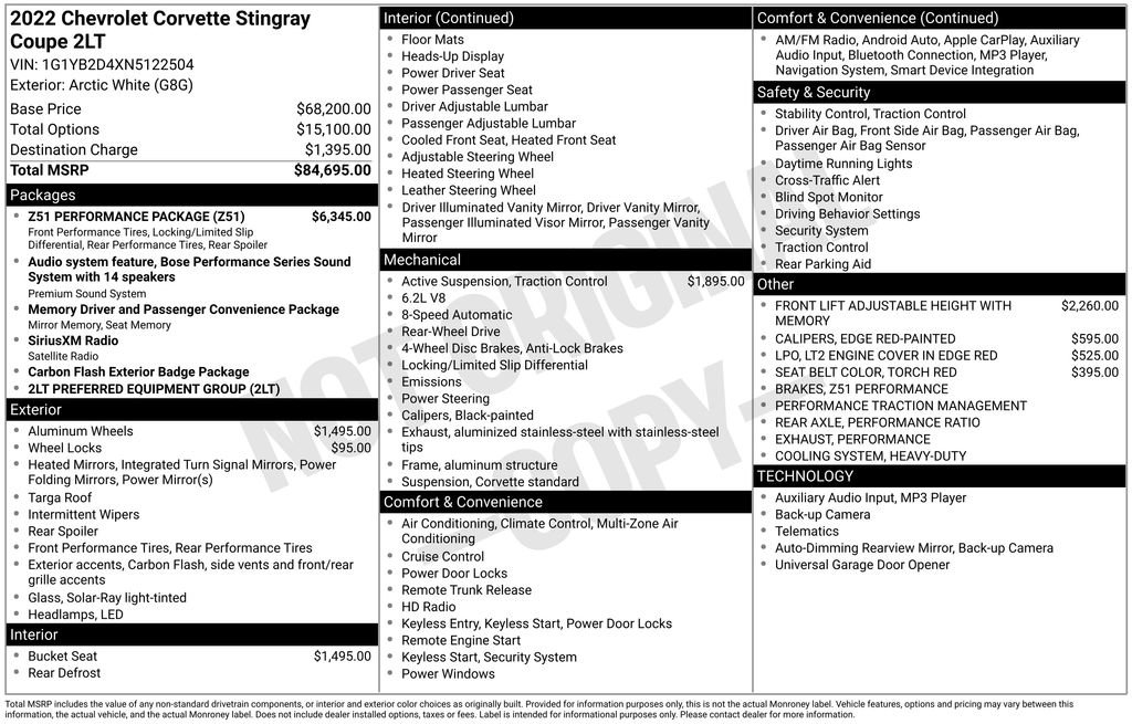 Used 2022 Chevrolet Corvette Stingray Preferred Cpe w/ Z51 Performance Package image 23