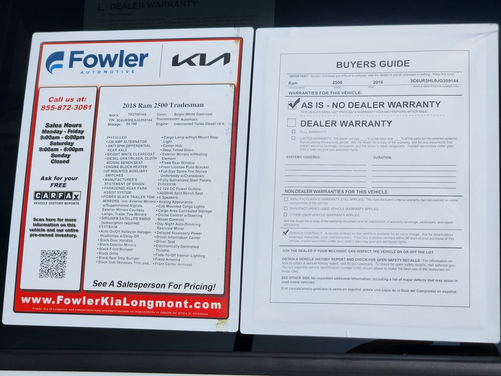 Used 2018 RAM 2500 Tradesman w/ Chrome Appearance Group AWD/4WD image 30