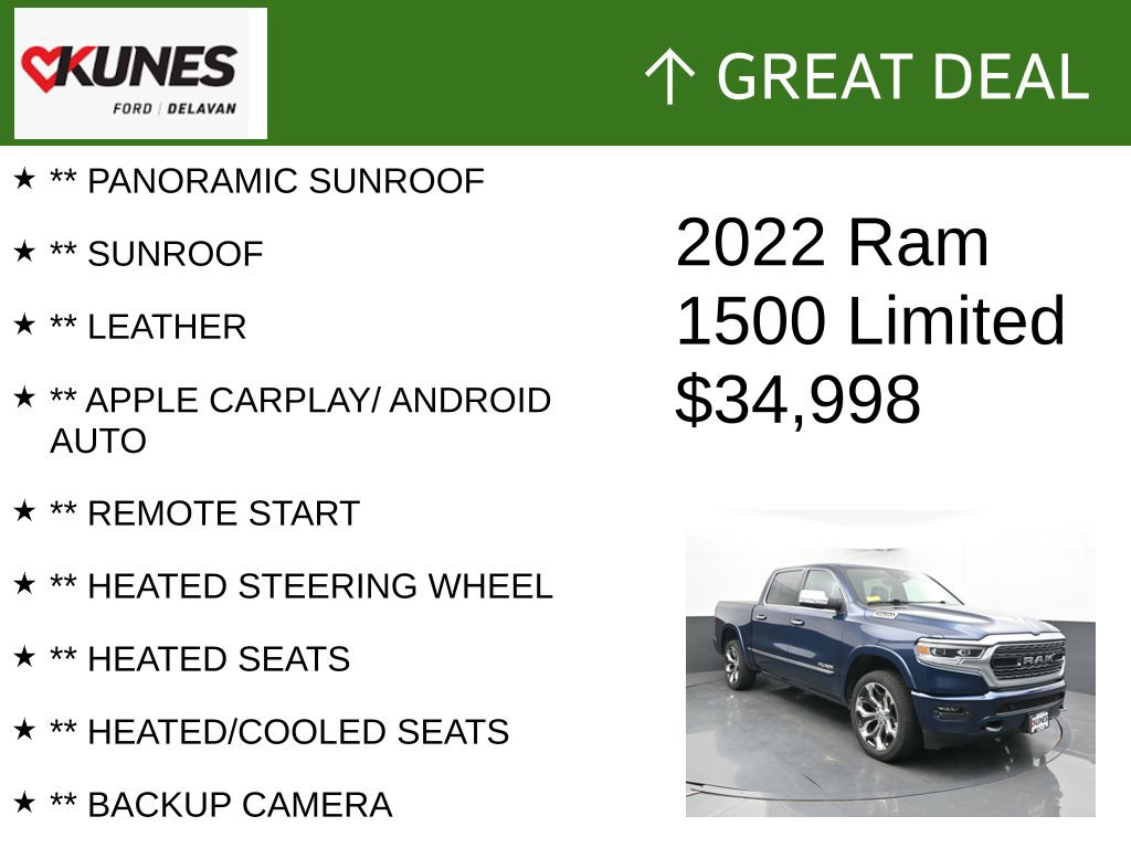 Used 2022 RAM 1500 Limited w/ Body-Colour Bumper Group AWD/4WD image 2