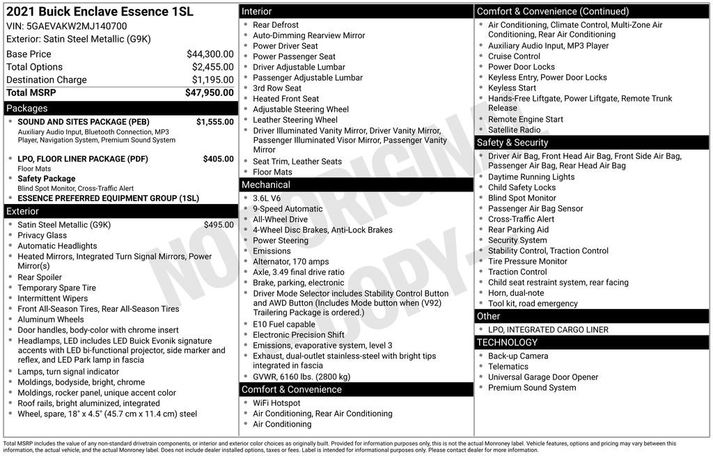 Used 2021 Buick Enclave Essence w/ Sound and Sites Package image 3