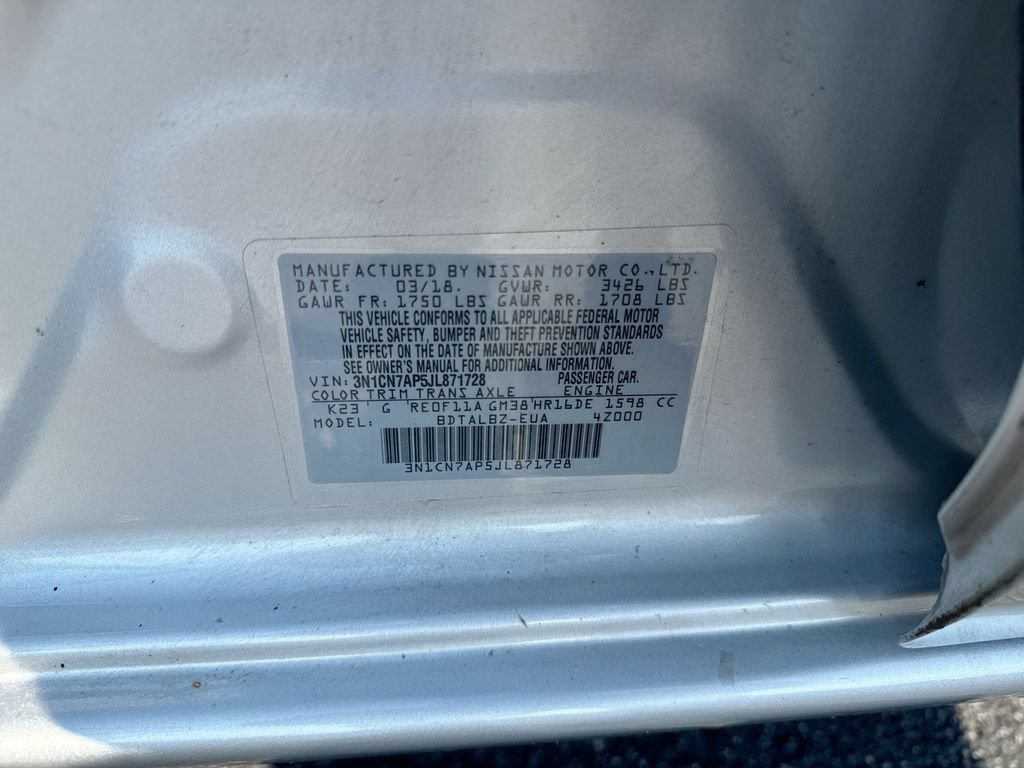 Used 2018 Nissan Versa SV w/ SV Special Edition Package FWD image 27