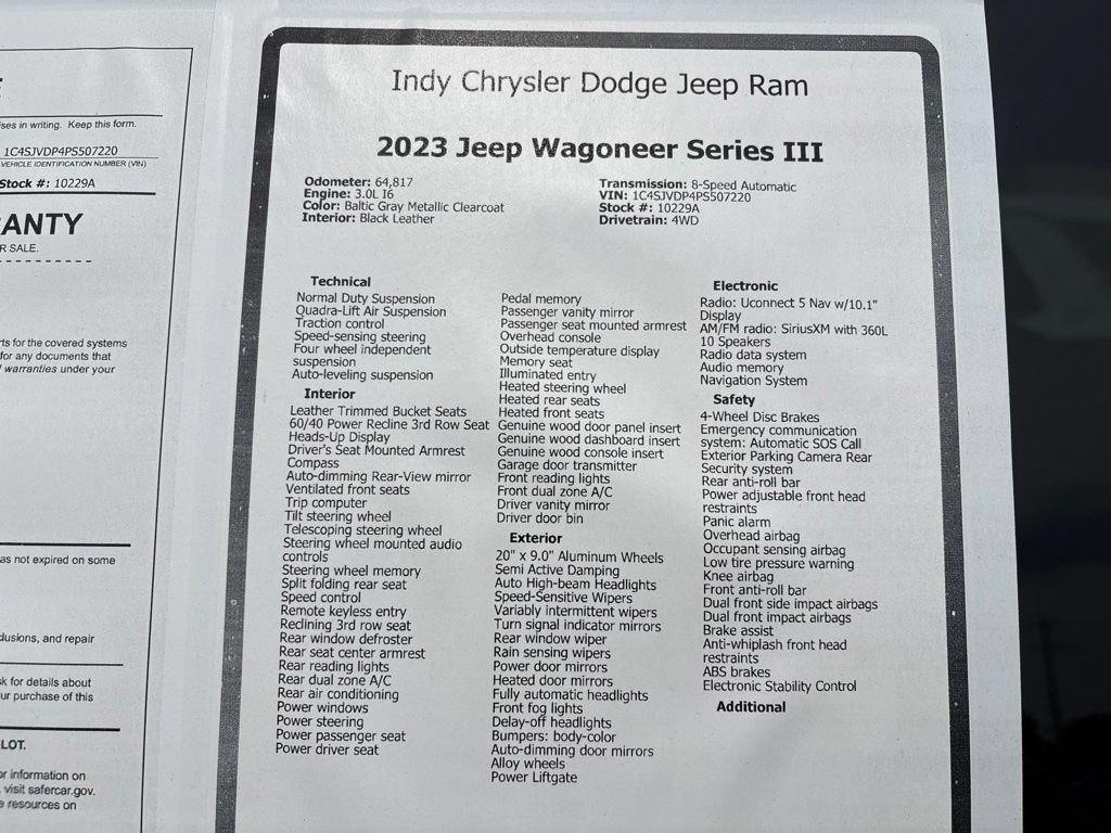 Used 2023 Jeep Wagoneer Series III w/ Preferred Equipment Group AWD/4WD image 26
