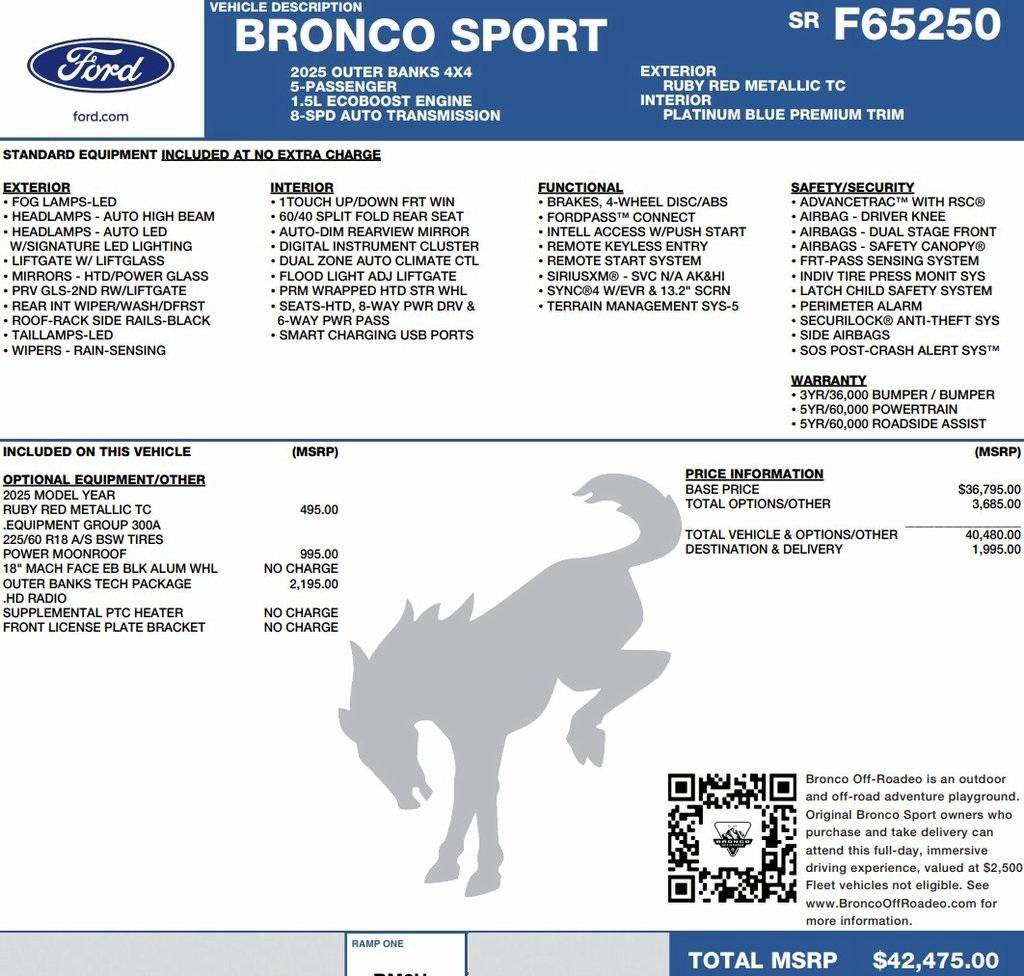 New 2025 Ford Bronco Sport Outer Banks w/ Outer Banks Tech Package+ image 2