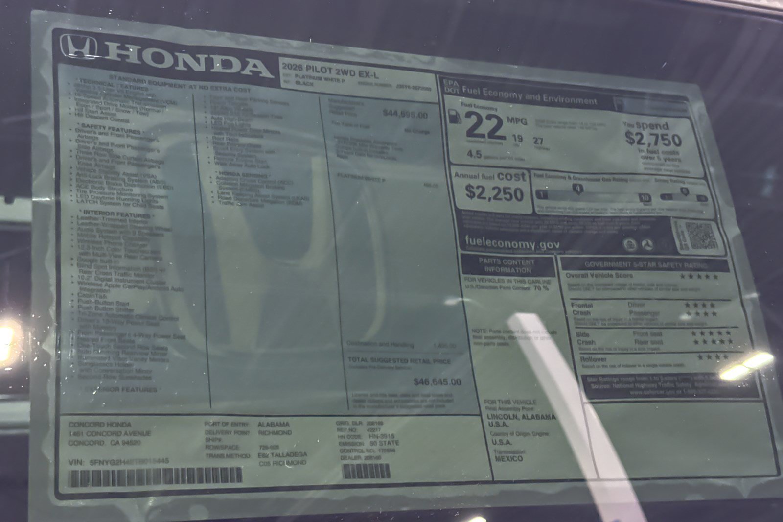 New 2026 Honda Pilot EX-L image 34