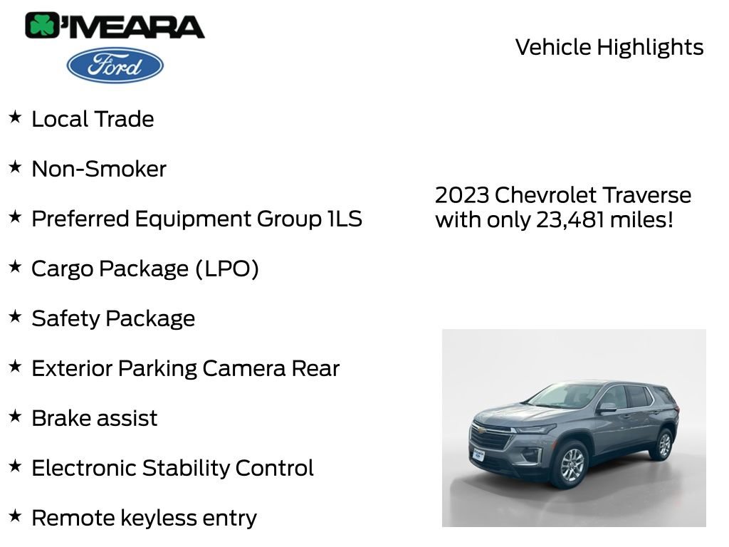 Used 2023 Chevrolet Traverse LS w/ Safety Package image 7