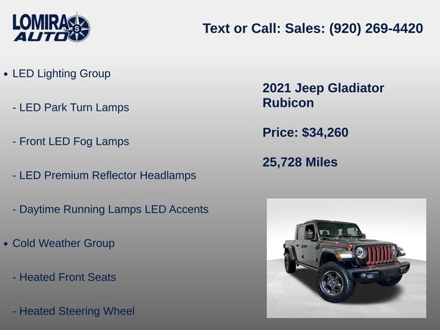 Used 2021 Jeep Gladiator Rubicon w/ Dual Top Group AWD/4WD image 14