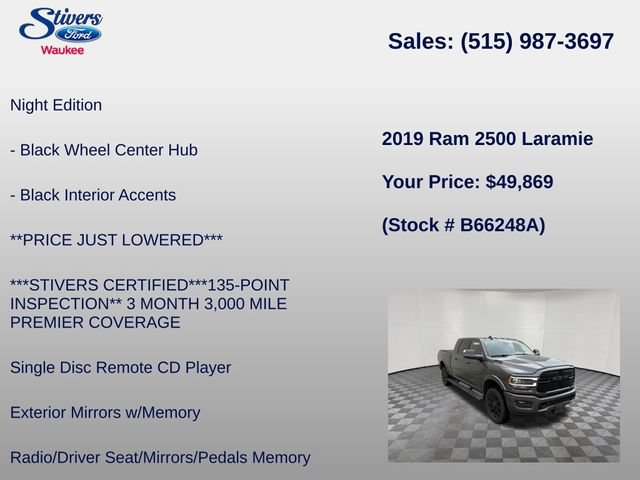 Used 2019 RAM 2500 Laramie w/ Night Edition AWD/4WD image 33