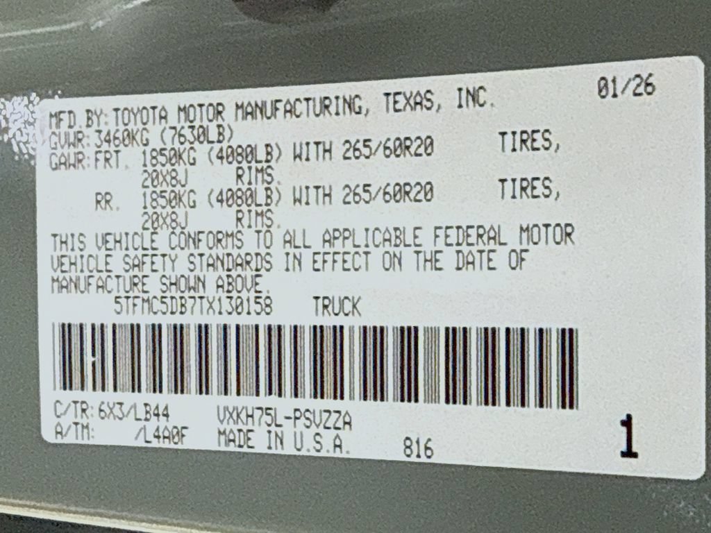 Certified 2026 Toyota Tundra 1794 Edition AWD/4WD image 34