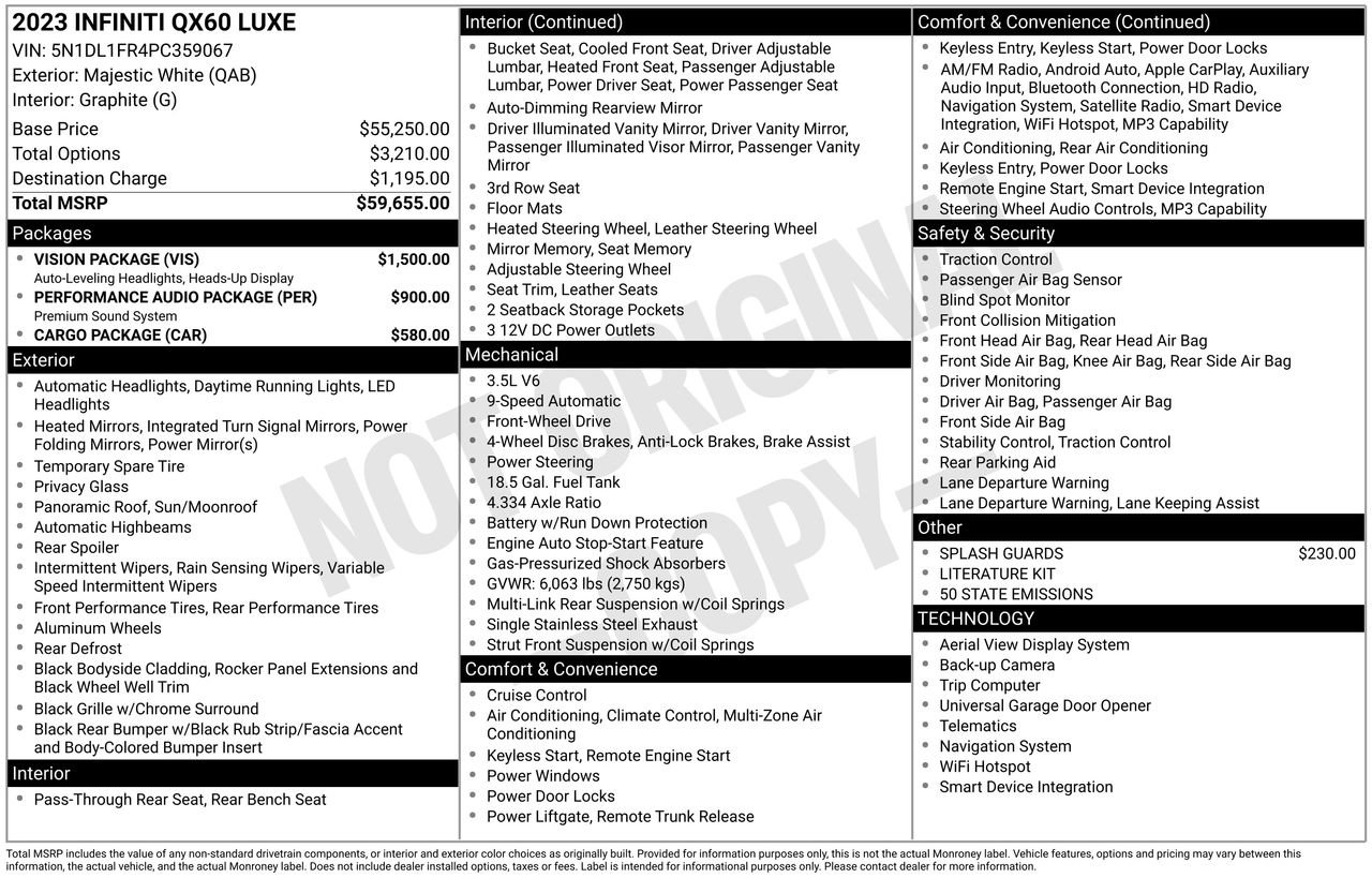 Certified 2023 INFINITI QX60 Luxe w/ Vision Package image 33